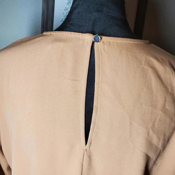 Forever 21 Tan Tunic 3/4 Sleeve Blouse Size Medium - Picture 6 of 8